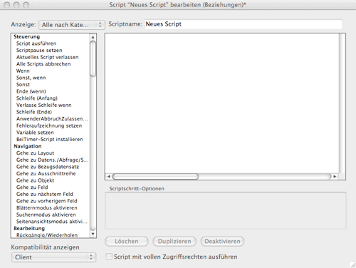 FileMaker Pro Scripteditor