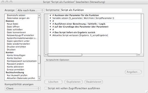 FileMaker Scriptparameter nutzen