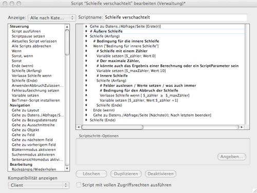 FileMaker Pro Schleifen verschachteln