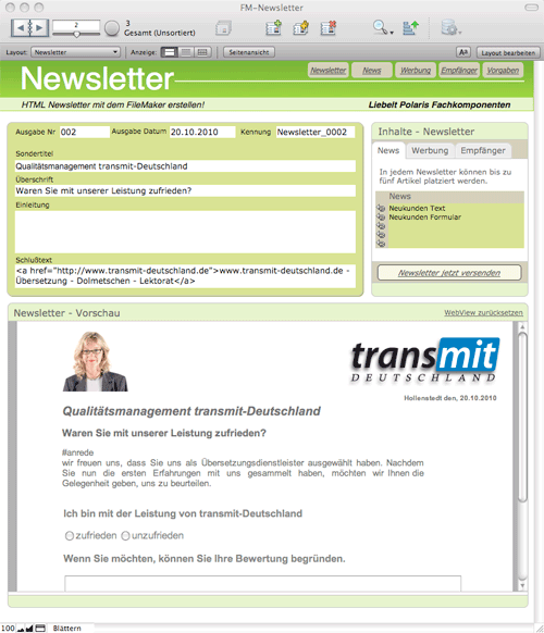 Kundenlösung transmit-Deutschland