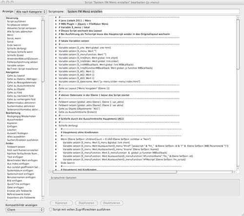 Das Script zur Erstellung der lokalen Webseite für den WebView